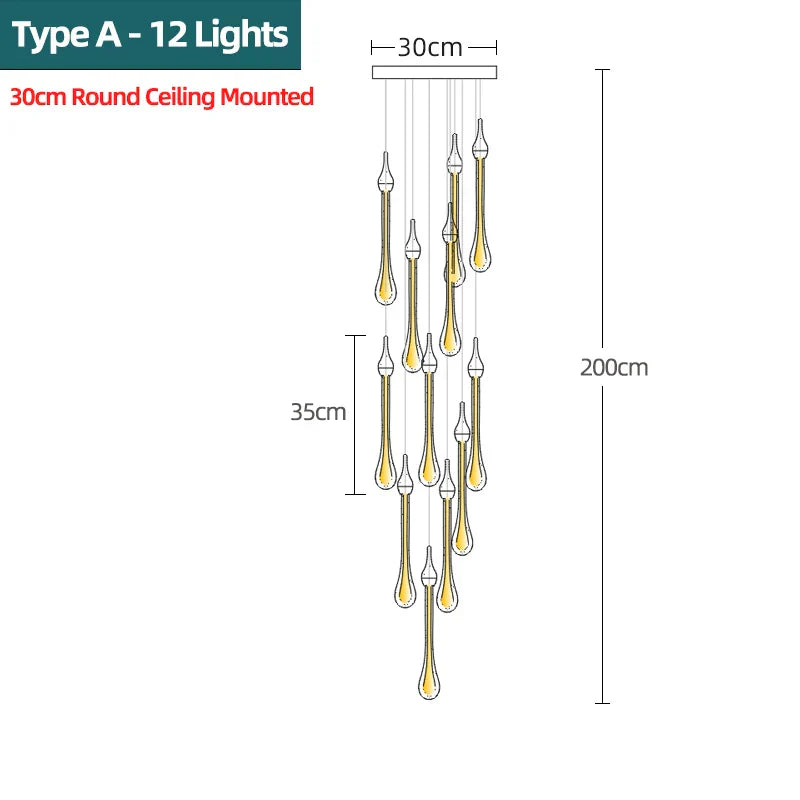 Decorbites™ Kristall-Wassertropfen-Kronleuchter: Moderne Luxus-LED-Beleuchtung für Schlafzimmer, Bar und Dekoration