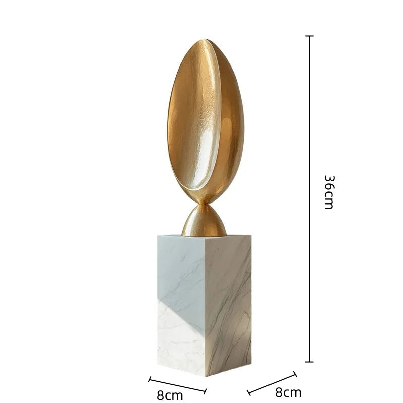 Decorbites™ Goldene Geometrische Tier-Skulptur Deko-Figur Ornament Abstraktes Harz-Handwerk