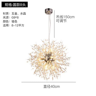 DecorBites™ Crystal Dandelion Pendant Lights for Chic Home Decor