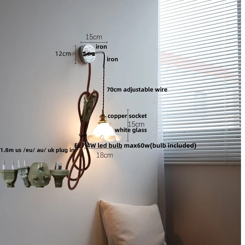 DecorBites™ Japanese Style LED Wall Sconce Pull Chain Stair Light Fixtures