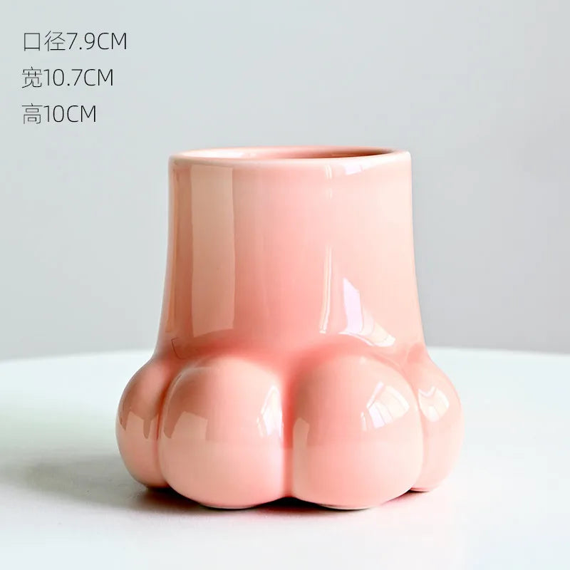 Decorbites™ Süße Cartoon-Katzenkrallen-Keramikvase zur Hausherstellung