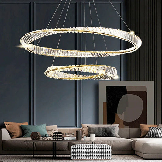 Decorbites™ Goldstahlringe Kristallanhängerleuchte
