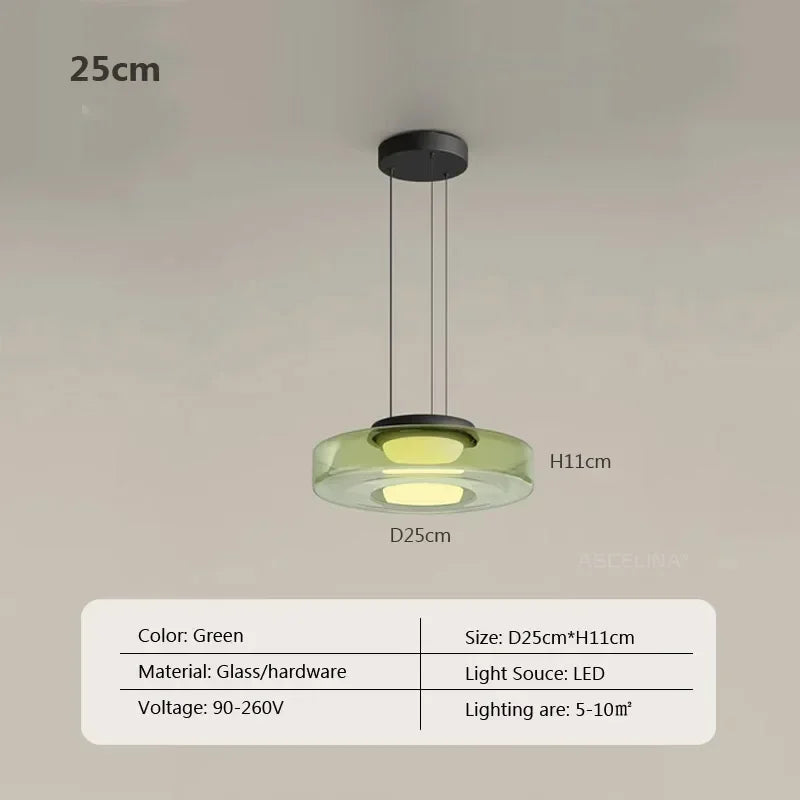Nordic Glass Pendant Light in Green or Gray