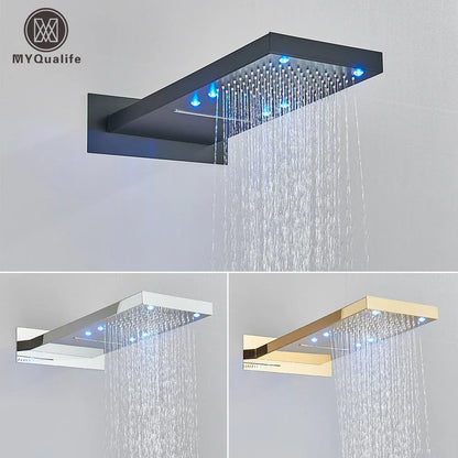 Decorbites™ LED-Wasserfall-Duschkopf 54*22 cm quadratisch Wandmontage Badezimmerarmatur