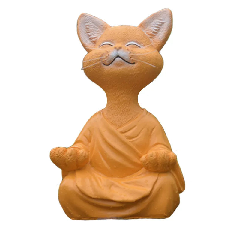 Decorbites™ Schwarze Buddha-Katzen-Figur Meditation Yoga Sammlerstück - Kunstskulptur für Heimdekoration