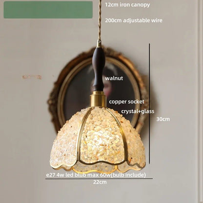 Decorbites™ Kupfer-Walnuss-LED-Pendantleuchte Kristallglas-Hängeleuchte