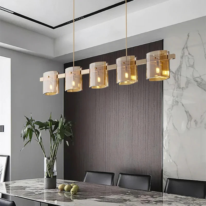 Decorbites™ Elegante Rauchglas-Hängelampe Deckenbeleuchtung für Esszimmer Wohnzimmer Schlafzimmer