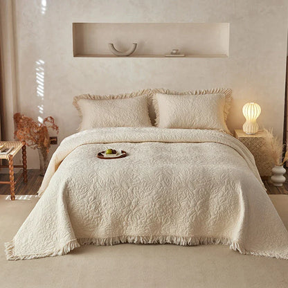 DecorBites™ Cotton Quilted Bedspread Set with Pillowcase - Versatile & Summer-Ready