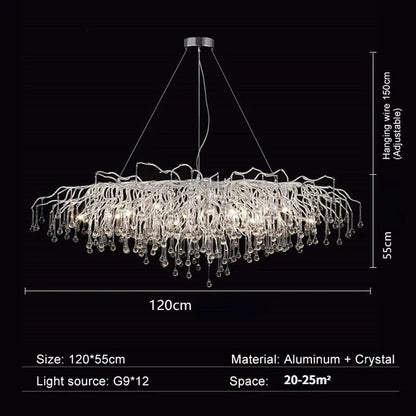 Decorbites™ Kristall-Wassertropfen-Zweige-Kronleuchter: Luxuriöse LED-Beleuchtung für Halle, Wohnzimmer oder Bar