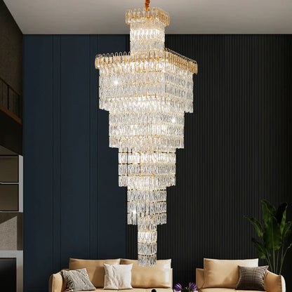 Decorbites™ Kristall-Hohlkristall-Treppen-Chandelier für Duplex-Villa und Hotel-Lobby