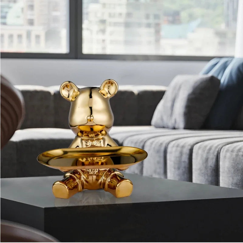 DecorBites™ Luxe Bear Doll Figurine Set for TV Cabinet & Wine Cabinet Decor
