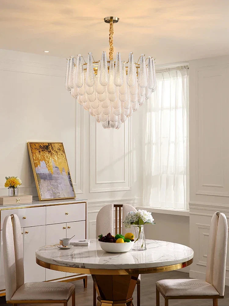DecorBites™ Elegant Glass Chandelier Lighting for Home Dining Room Decor