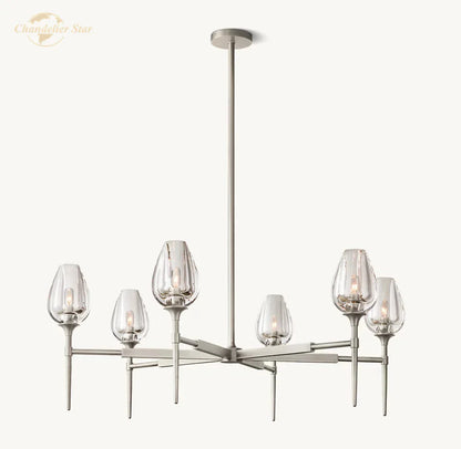 Decorbites™ Kristall-Tulpen-Kronleuchter-Hängeleuchte Wohnzimmer Esszimmer Schlafzimmer Luxus-Glasbeleuchtung