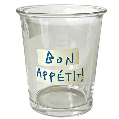 Decorbites™ 320ml Glas-Tumbler-Becher – Französischer Stil Bon Appétit Eiskaffee Saft Wasser Glas