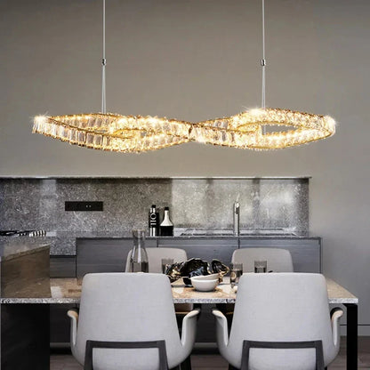 DecorBites™ Crystal LED Pendant Chandeliers for Luxury Living Room Decor