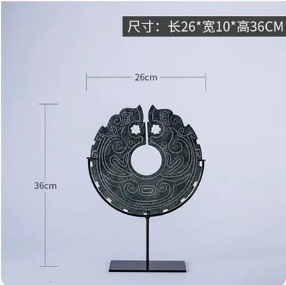 DecorBites™ Geometric Totem Resin Statue | Chinese Retro Home Decor Accessory