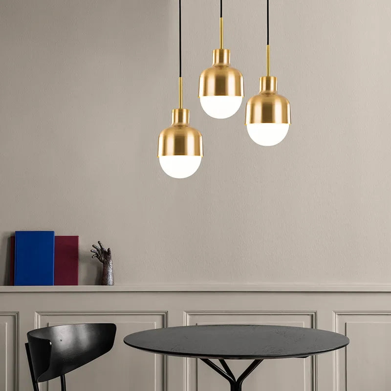 Gold Iron Pendant Lamp With Plated Metal Finish