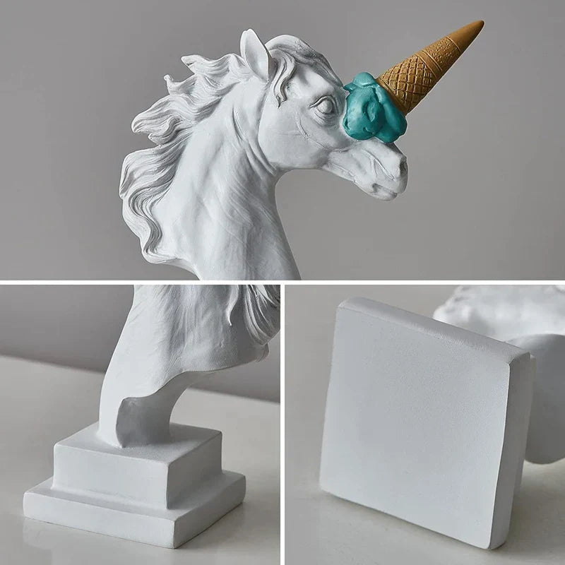 Decorbites™ Pferde-Kopf-Skulptur Harz-Tier-Statue Moderne Wohnraum-Dekoration
