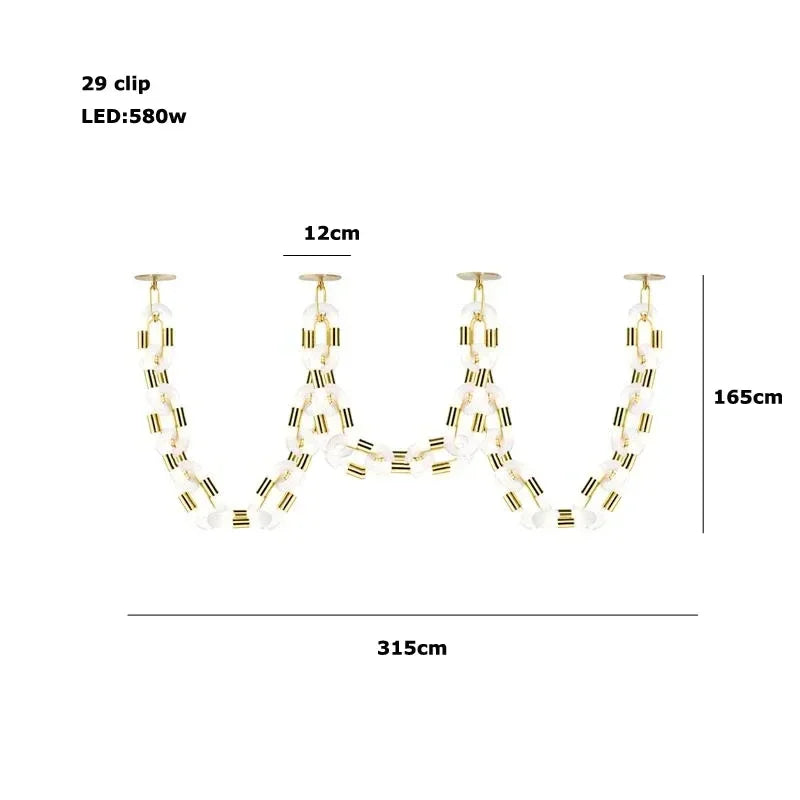 Decorbites™ Kristall-Goldkette-Hängelampe Deckenleuchte für die Hausdekoration