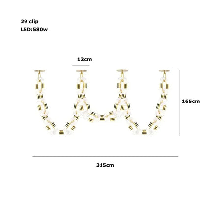 Decorbites™ Kristall-Goldkette-Hängelampe Deckenleuchte für die Hausdekoration