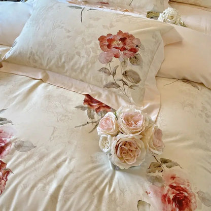 Decorbites™ Französisches Vintage-Rosen-1000TC-Ägyptische-Baumwoll-Bettwäsche-Set