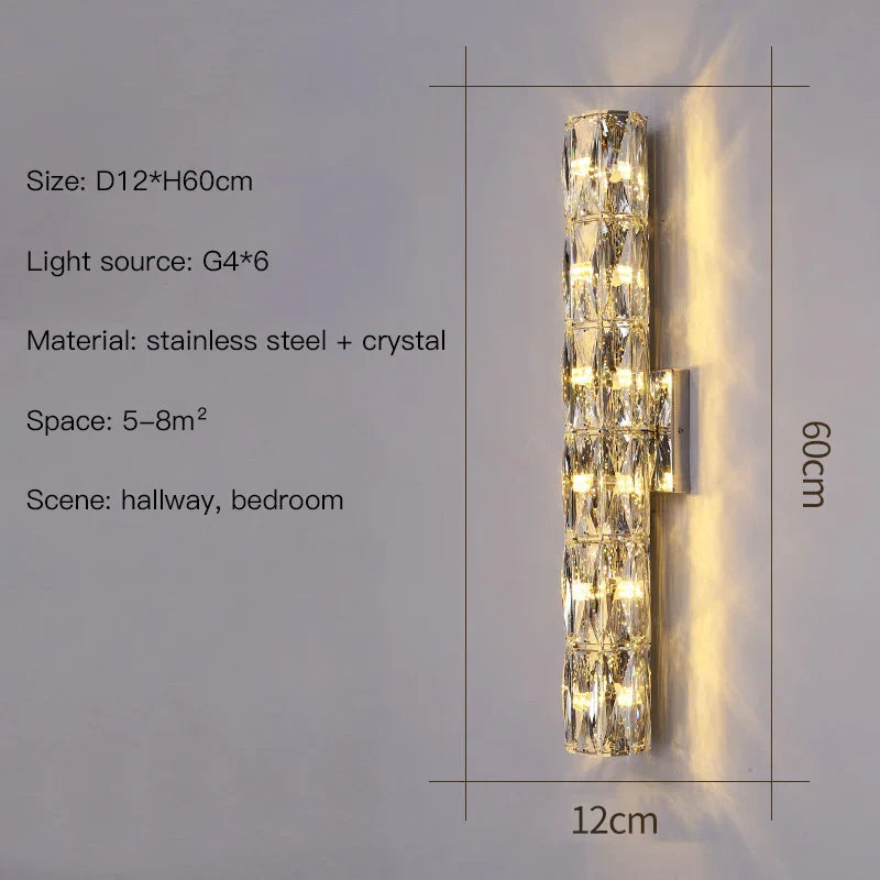 Decorbites™ Kristall-Wandleuchte: Nordisches LED-Luxusdesign, Kunstgold/Chrom für Wohnzimmer, Schlafzimmer