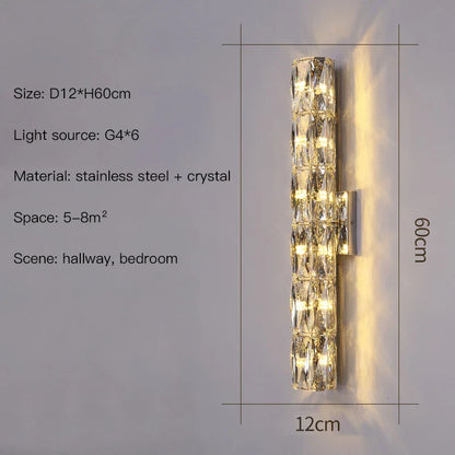 Decorbites™ Kristall-Wandleuchte: Nordisches LED-Luxusdesign, Kunstgold/Chrom für Wohnzimmer, Schlafzimmer