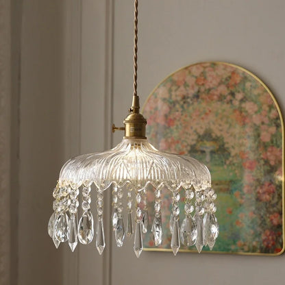 DecorBites™ Crystal Glass LED Pendant Lamp: Modern Luxury Interior Lighting for Home Decor