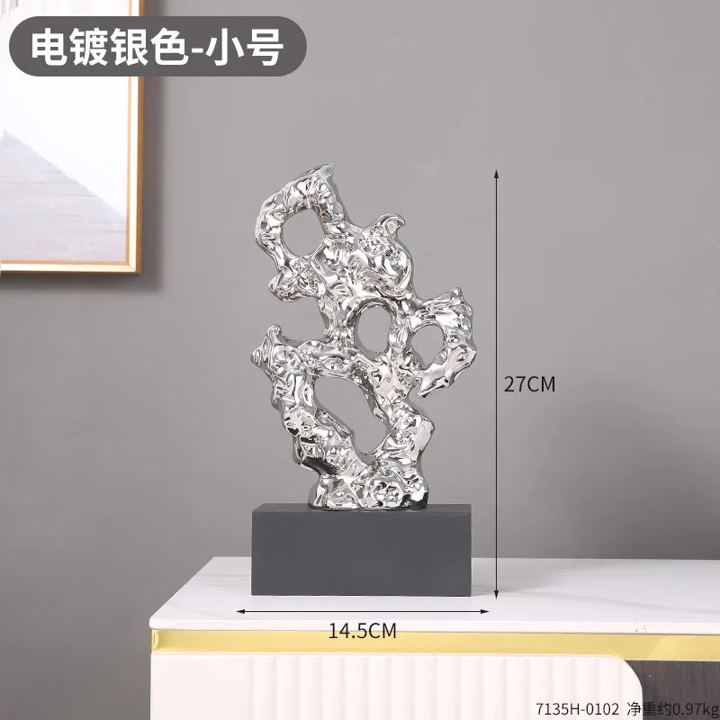 Gold Coral Stone Sculpture