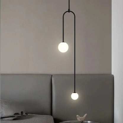 DecorBites™ Double Head Glass Ball Pendant Lights for Hotel Bedroom and Bathroom