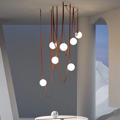 Decorbites™ Glasball-LED-Hängeleuchte – Schwarz Orange, trendiges Design für Innenbeleuchtung