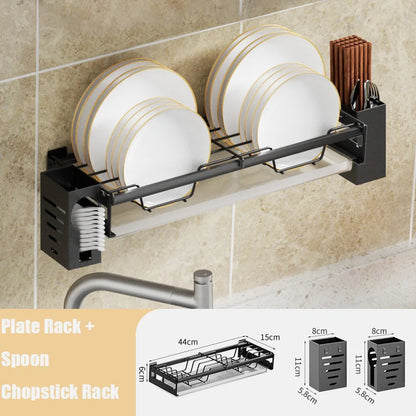 DecorBites™ Kitchen Dish Drainer Rack & Tableware Holder - Wall Mounted Drying Shelf Storage