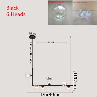 Decorbites™ Doppeltes Glas-Schirm-Hängeleuchte: Nordisches minimalistisches Design, LED-Lampe für Wohnzimmer, Restaurant