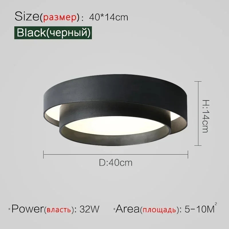 DecorBites™ LED Ceiling Light Modern Minimalist Indoor LightingFixture White Black Grey
