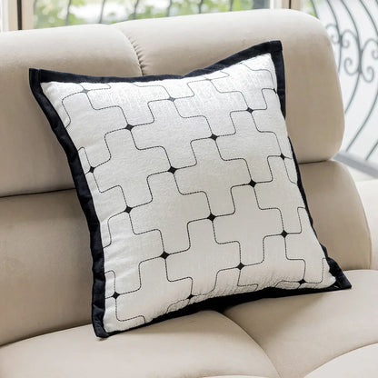 DecorBites™ Geometric Jacquard Cushion Cover 45*45 Modern Design Sense Pillowcase