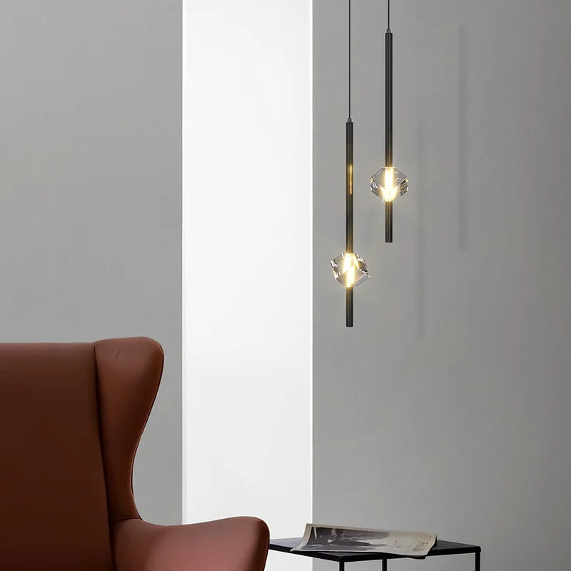 DecorBites™ Cube Crystal Pendant Lamps for Bedroom and Living Room Décor