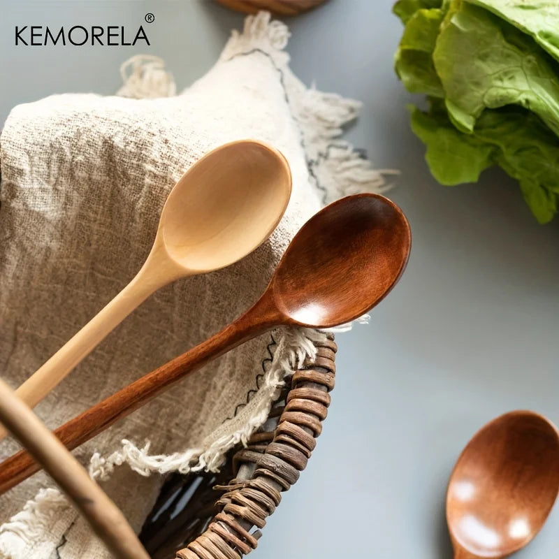 Decorbites™ 4-teiliges Holzlöffel-Set - Koreanischer Stil Natürliches Holz Suppentischgeschirr