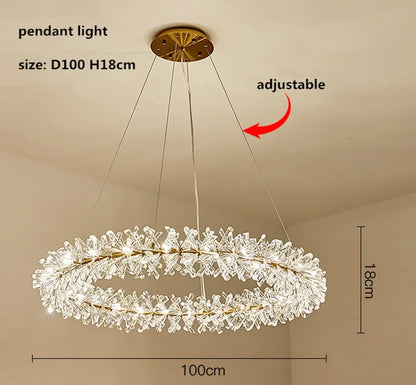 DecorBites™ Crystal Flower Chandelier: Nordic Luxury Lighting for Home Decor & Restaurant