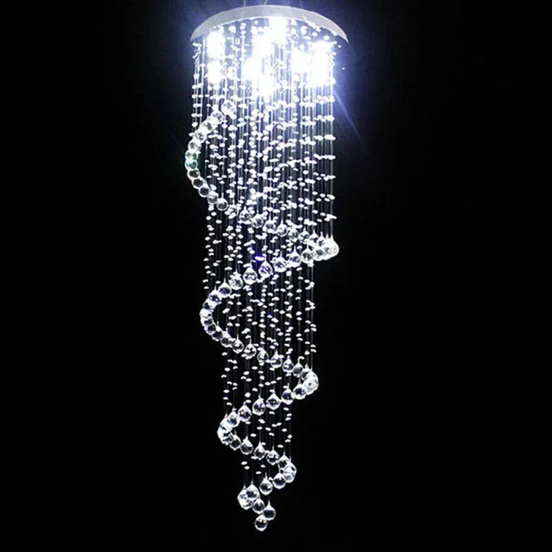 Decorbites™ K9-Kristall-Leuchter: LED-Lampe für Luxusvilla, Doppeltreppenaufgang im Wohnzimmer