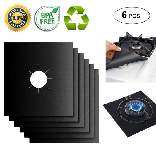 Decorbites™ Gaskochfeld-Oberflächenschutz 6er-Pack, 27 cm, waschbar, ölresistent