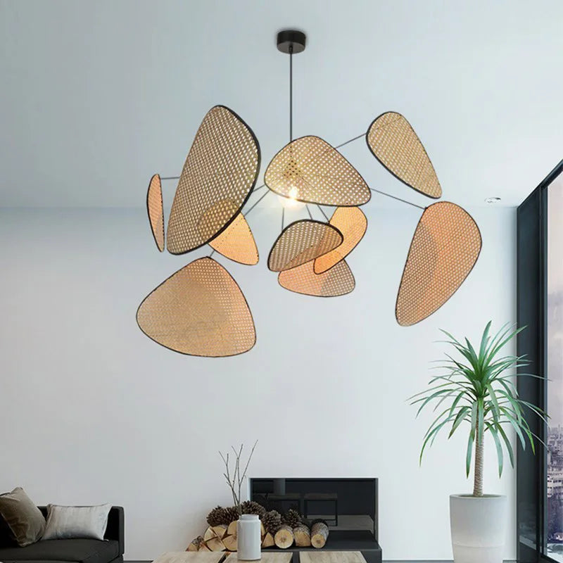Decorbites™ Handgefertigte Rattan-Kunst-Pendant-Leuchter für modernes Wohnzimmer, Esszimmer, Schlafzimmer.