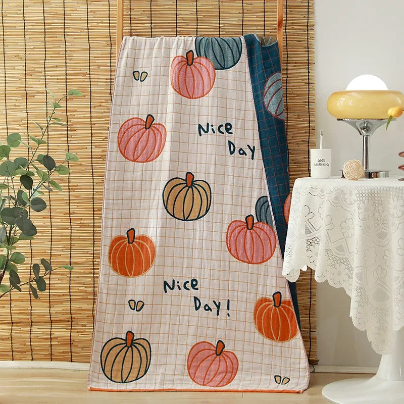 DecorBites™ Cotton Gauze Adult Bath Towels: Luxury, Quick-Dry, Soft & Absorbent