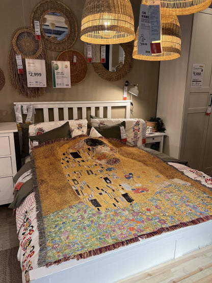 Decorbites™ Gustav Klimt Der Kuss Kunst-Muster Baumwoll-Decke