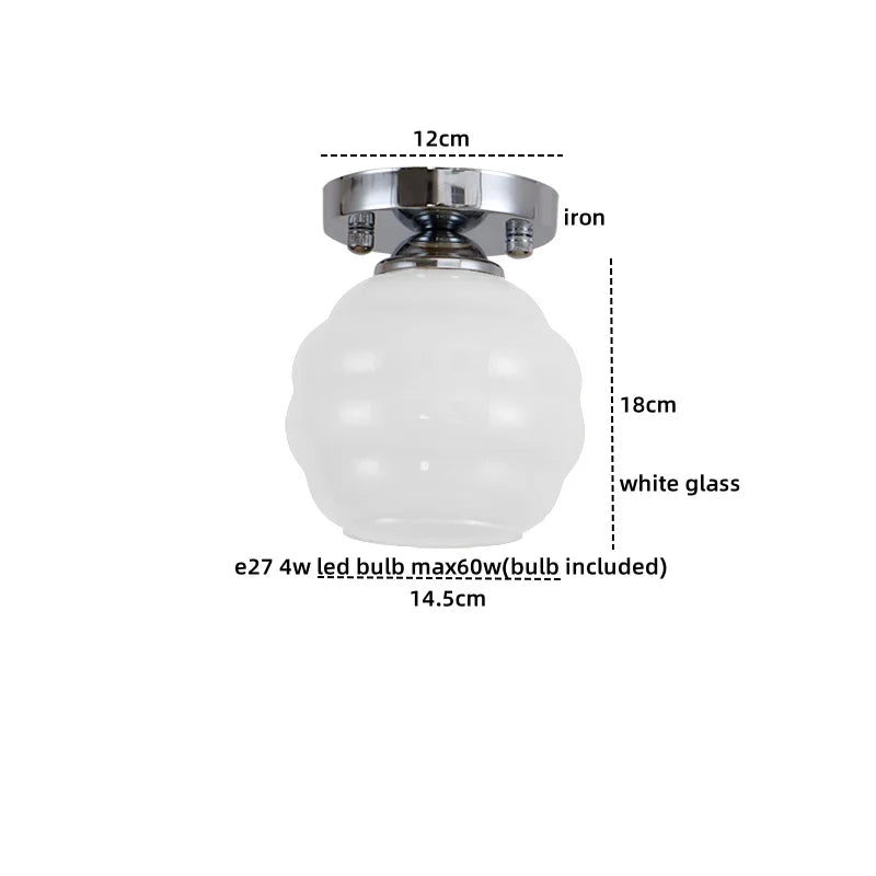 Decorbites™ Cremiges Glas-Eisen-LED-Deckenleuchte – Moderne Innenbeleuchtung