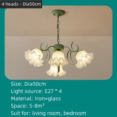 Decorbites™ Grüne Blume Deckenleuchter: Elegante Eisenkunst-Pendelleuchte für Wohnzimmer, Schlafzimmer, Villa
