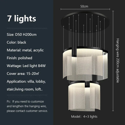 Decorbites™ Acryl-LED-Kronleuchter: Moderne Lichtluxus dimmbare Pendelleuchte für das Wohnzimmer – elegante Leuchtarmaturen