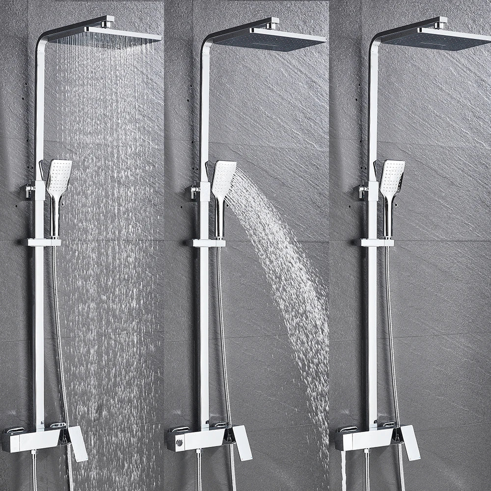 Decorbites™ Schwarze Messing-Duscharmatur mit 8" Regendusche und Wannenarm