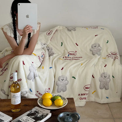 Decorbites™ Koreanisches Cartoon-Plüschdecke, weiche Nappensofabezug für Zuhause und Wohnheim