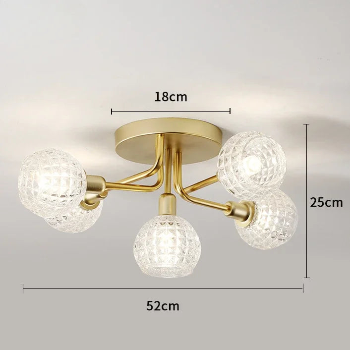 Gold Corrugated Ceiling Lamp