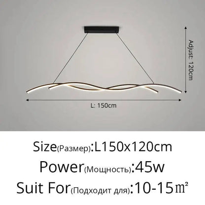 Modern Black and White Metal LED Pendant Light